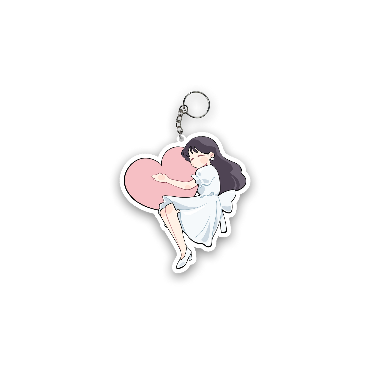 Pink Heart Keychain