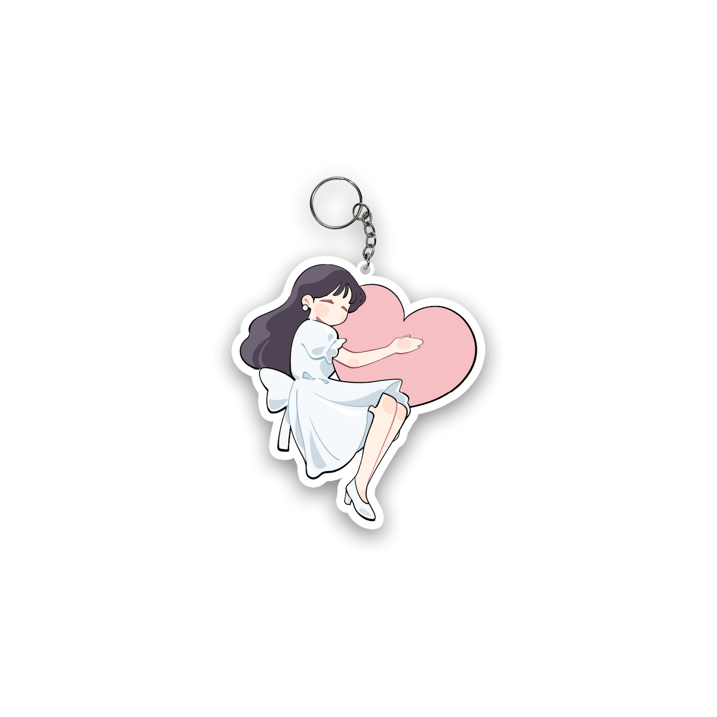 Pink Heart Keychain